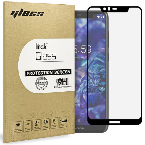 Full Coverage Tempered Glass Screen Protector for Nokia 5.1 Plus - Black